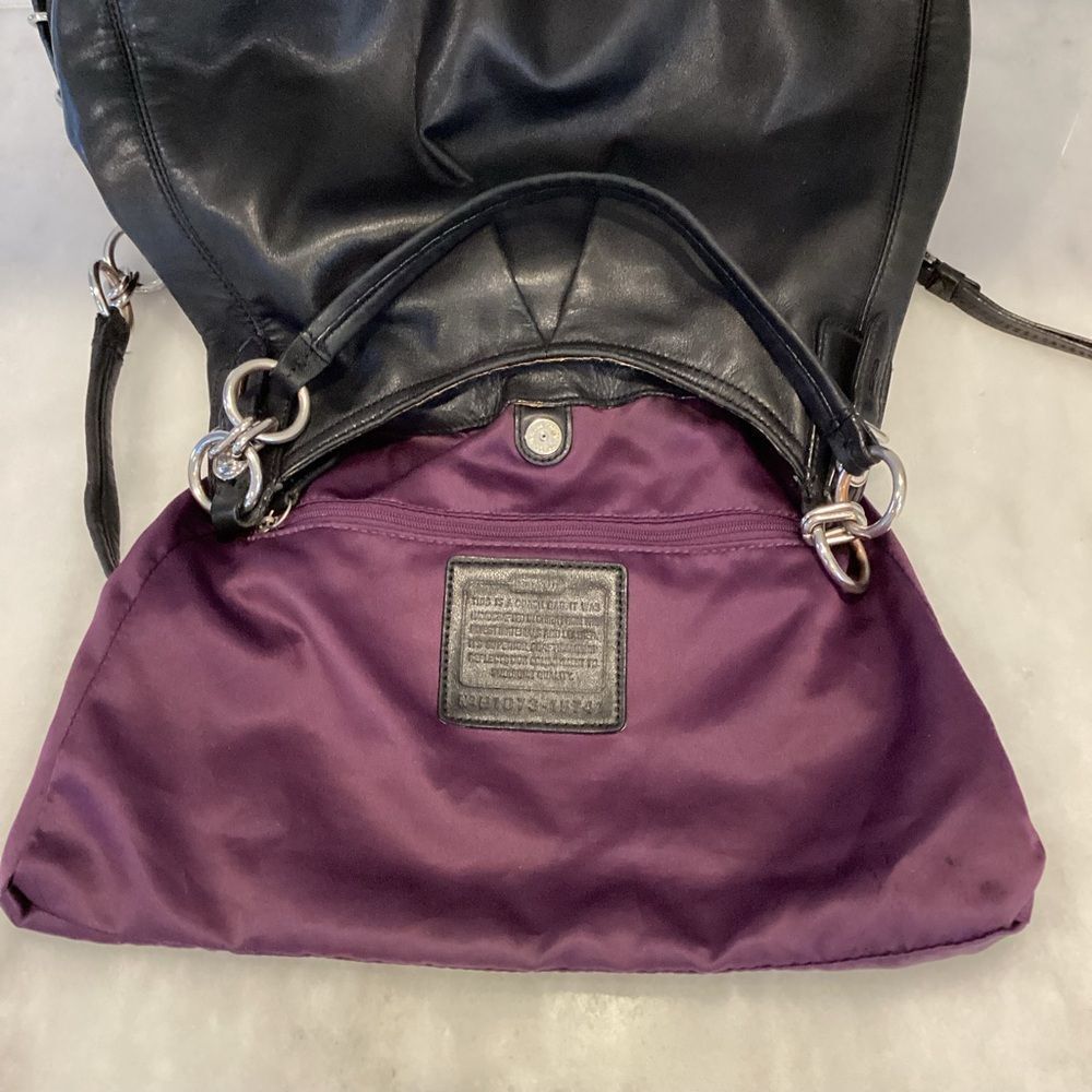 Coach Bag Purse Handbag Leather Maggie Mia Black Hobo Shoulder Bag Pocketbook #1 - Picture 13 of 15